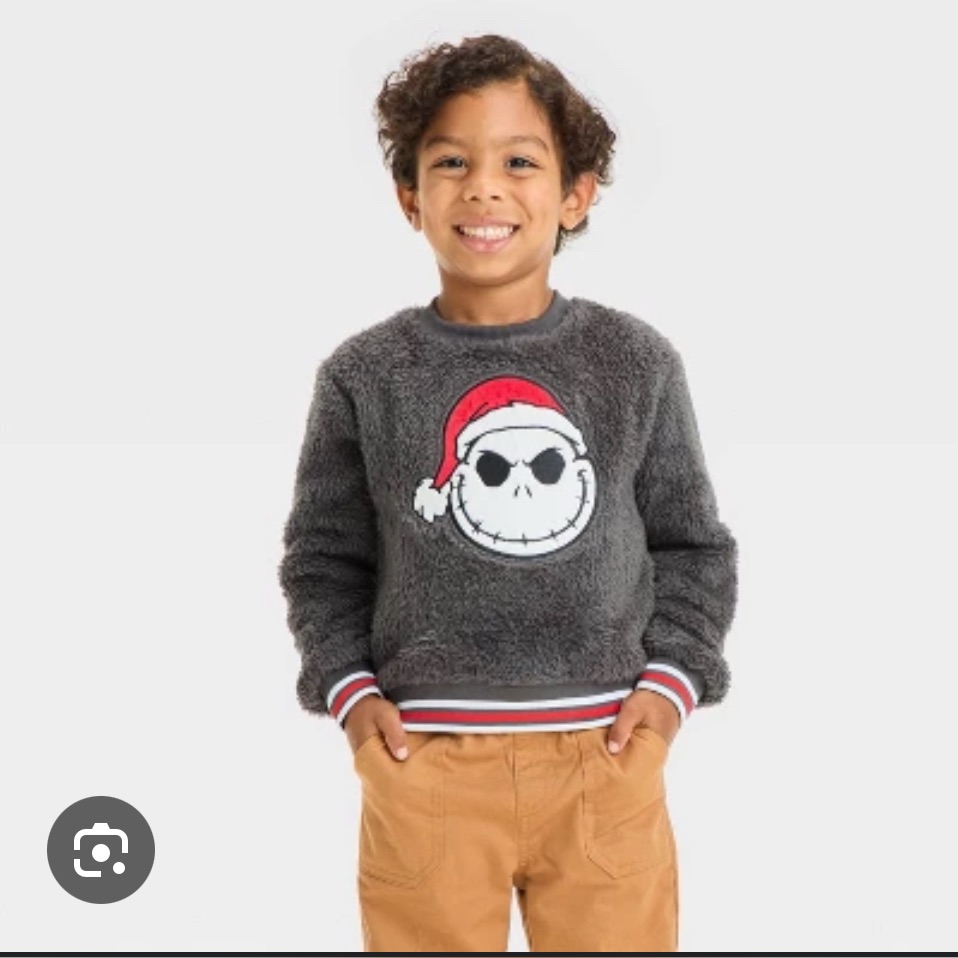 Disney Gray Furry Jacket With Santa Skull Design